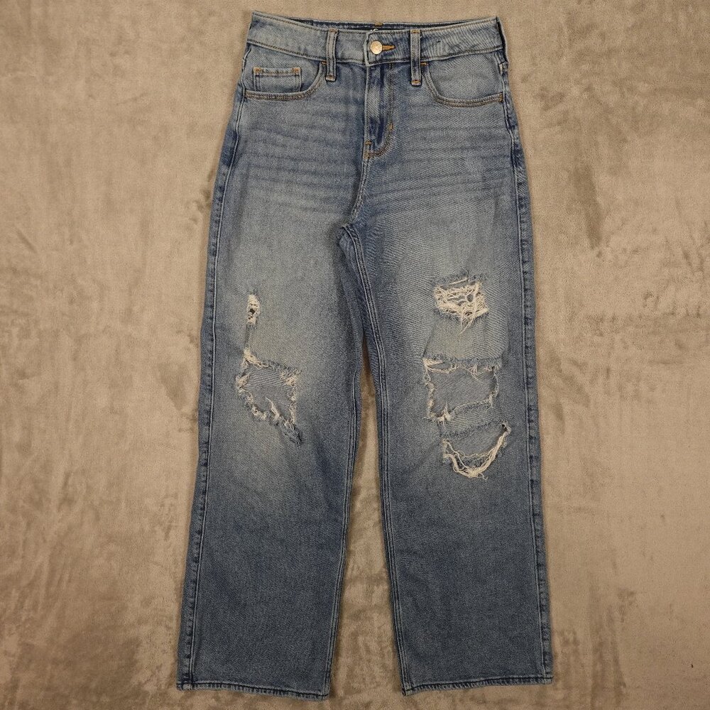 Hollister Jeans High Rise Vintage Baggy Jean Women's 25 Blue Distressed Denim 1R